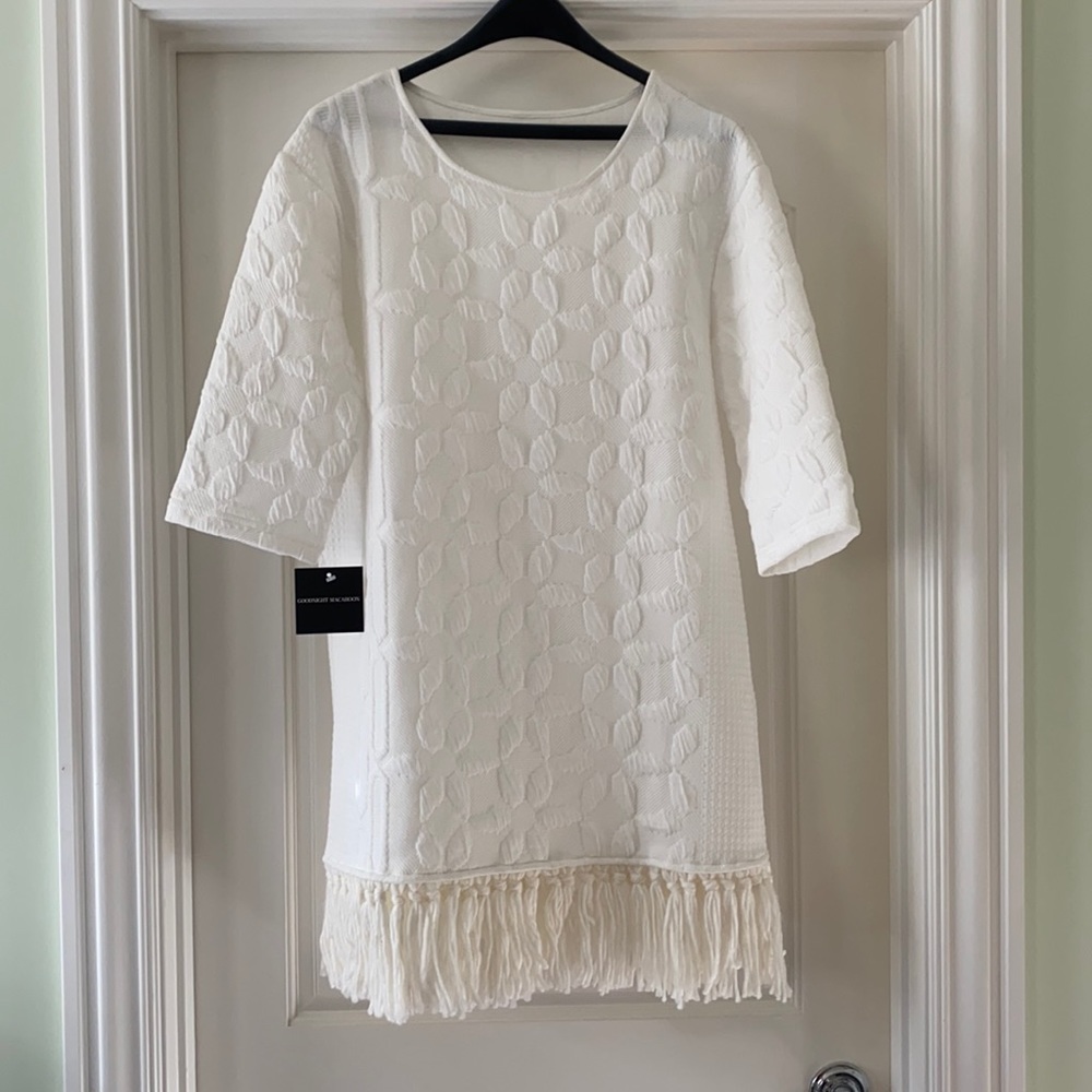 Goodnight Macaroon white dress size medium NWT
